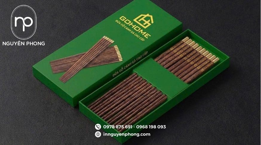 Mẫu in hộp đựng đũa thương hiệu 